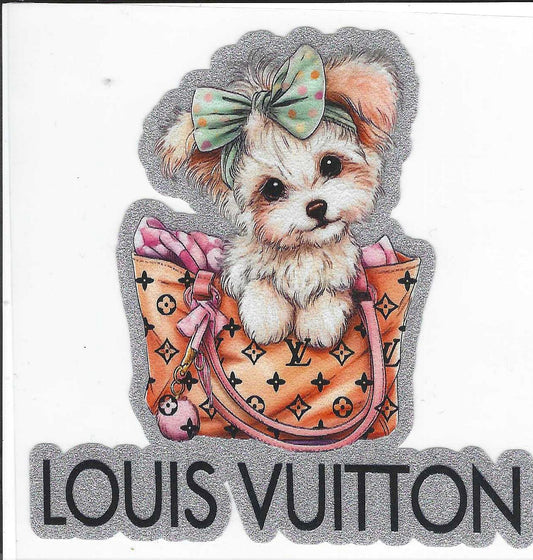 L-V Dog Glitter Decal