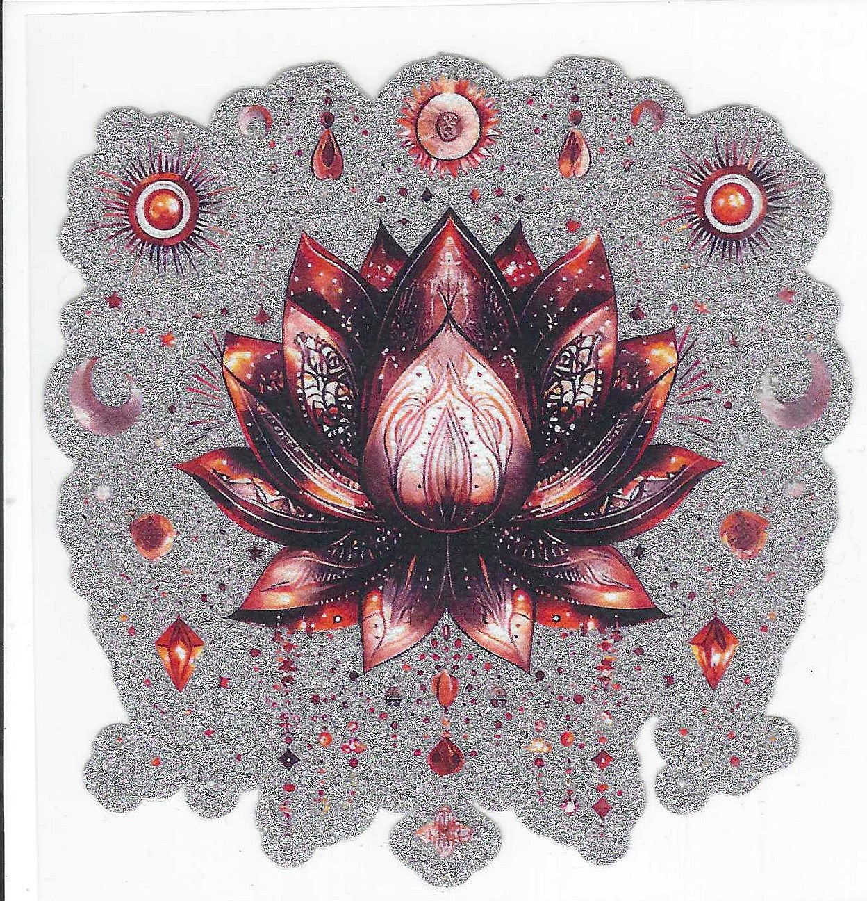 Lotus Flower Glitter Decal