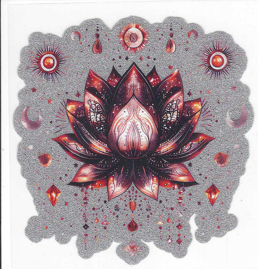 Lotus Flower Glitter Decal