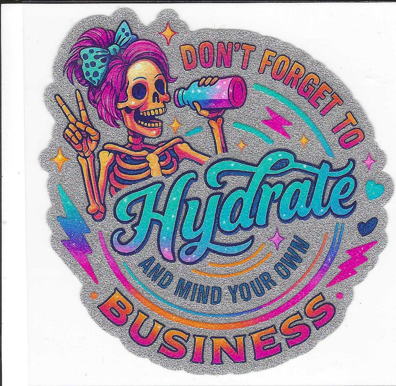 Hydrate Glitter Decal