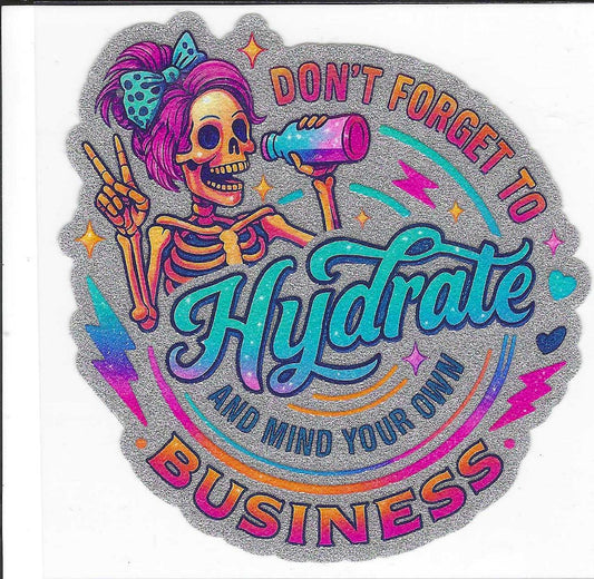 Hydrate Glitter Decal