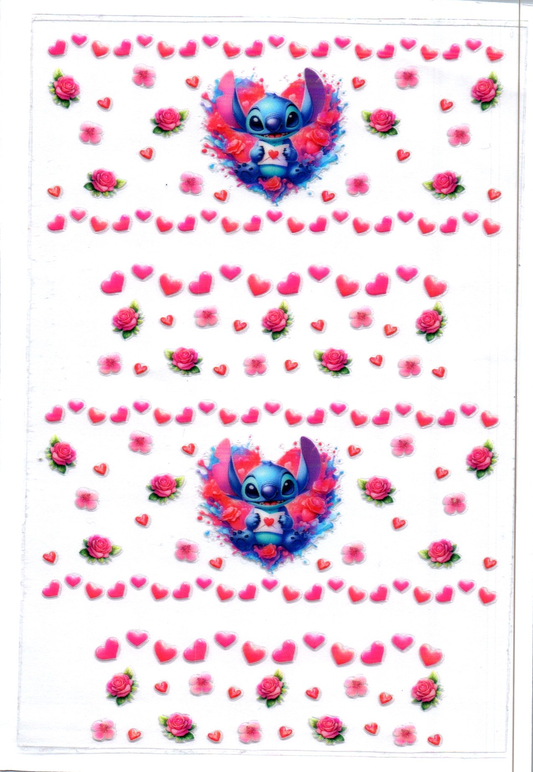 Blue Guy in Heart Key Chain Wrap Double 203