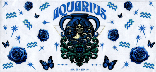 16oz Zodiac Skull Aquarius 21