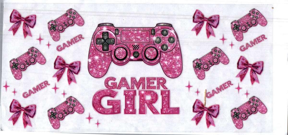 16 oz pink sparkle gamer girl misc 212