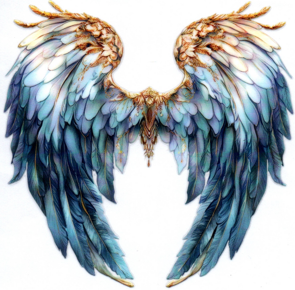 angel wings blue bronze tipped 21