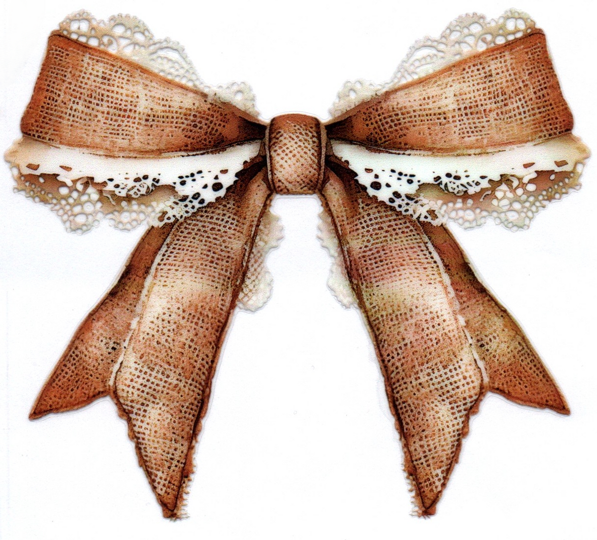 Brown Lace Bow Single Decal 21
