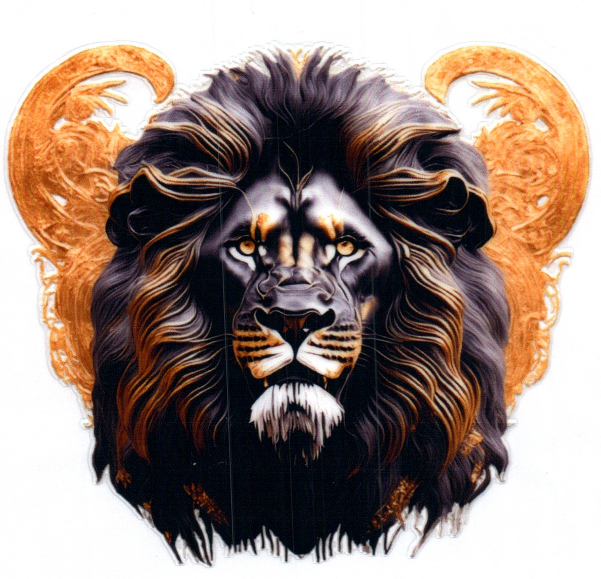 Lion with Gold background Single Decal 21