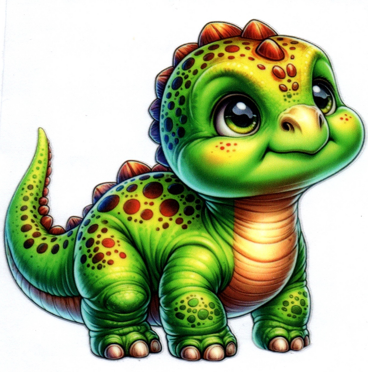 Green baby cartoon dino Single Decal 21