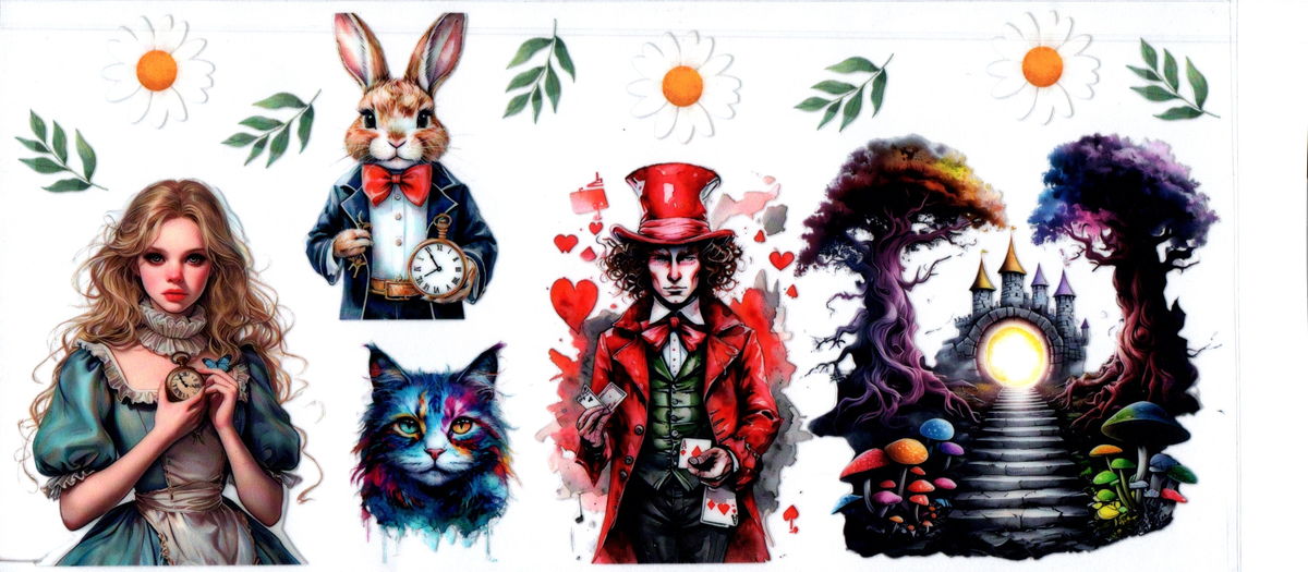 Movie -Alice Rabbit Mad Hatter 22- 16oz wrap