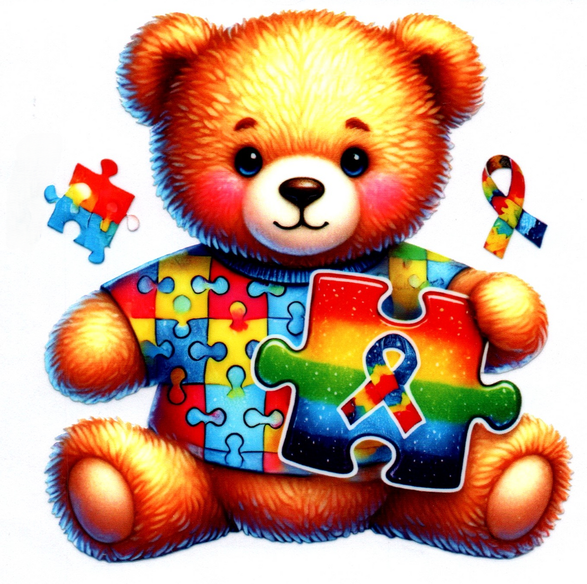 Teddy bear Autism Single Decal 22