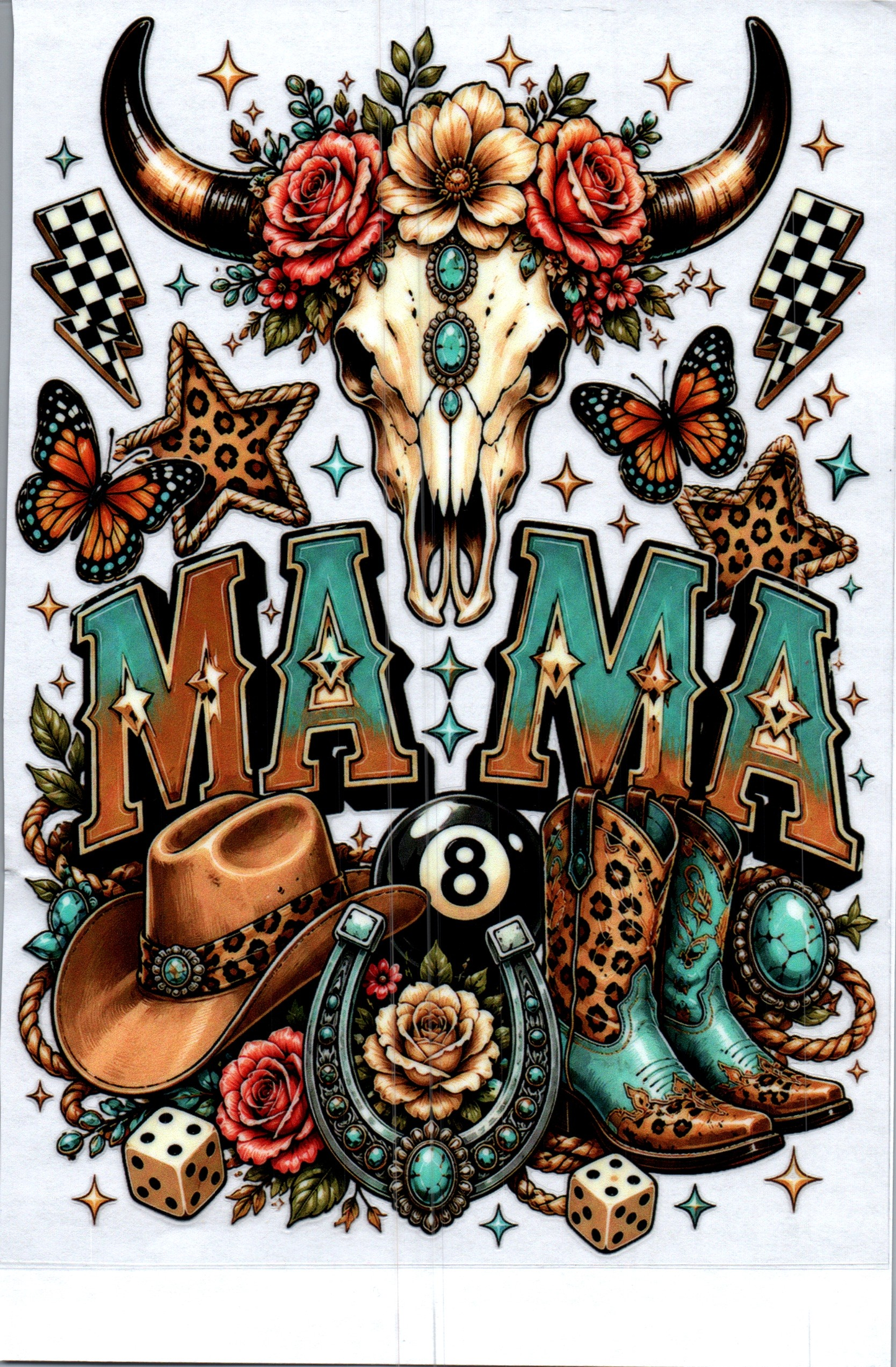 Cow Skull Mama Western 4 A5 22