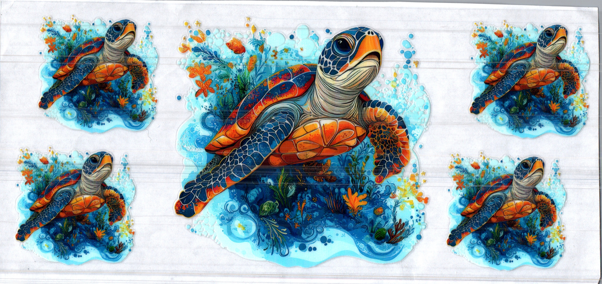 16 oz orange blue sea turtles assorted 224