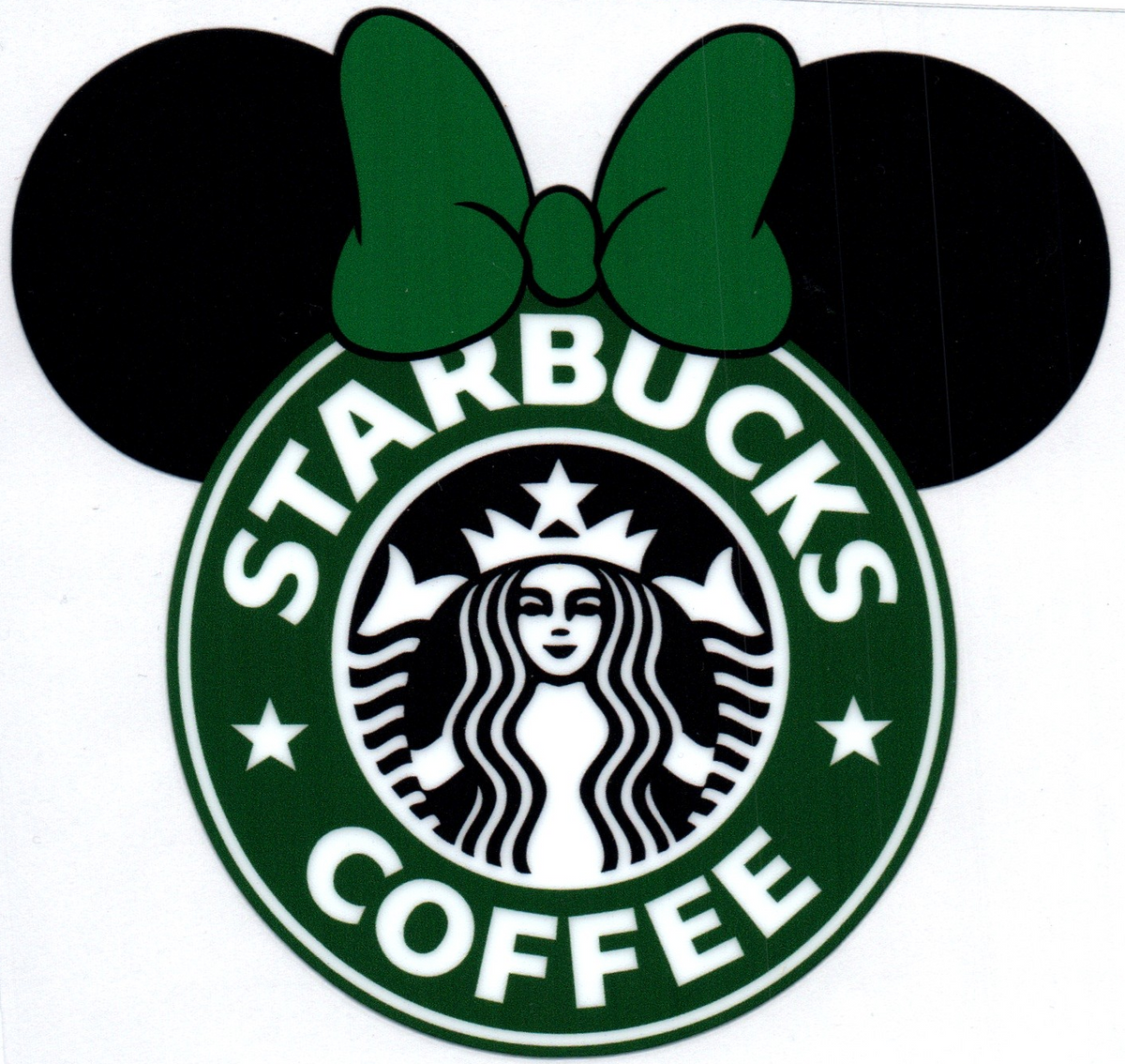 SB Coffee w/Mouse ears & bow Logo 22 Single Decal