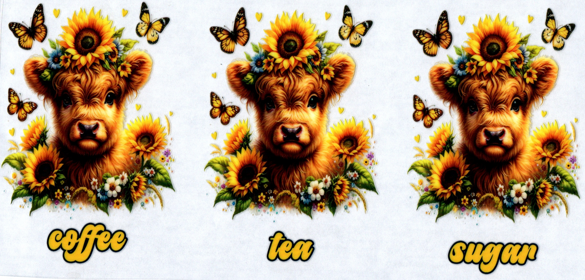 16 oz sunflower cows coffee tea sugar 22
