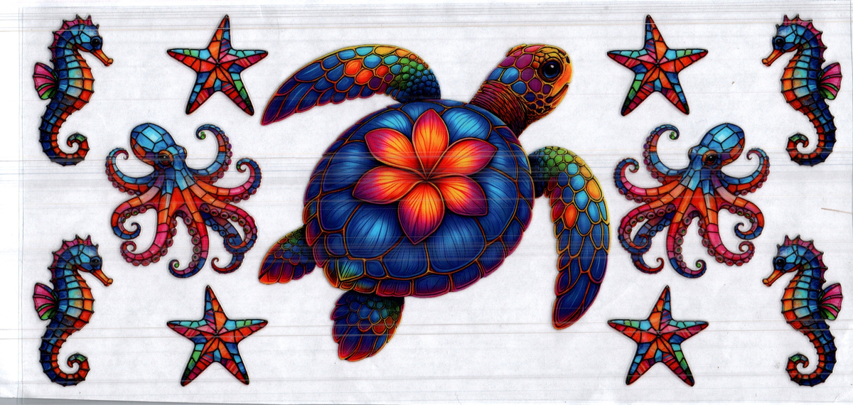 16 oz jewel cut sea life assorted 228