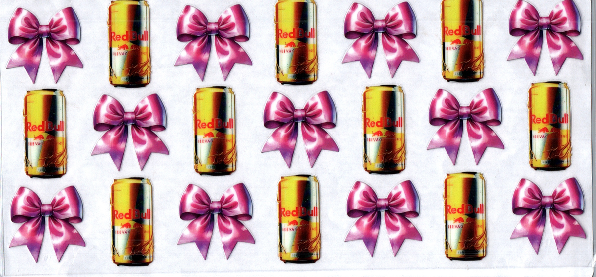 16oz purple bow yellow red bull 229