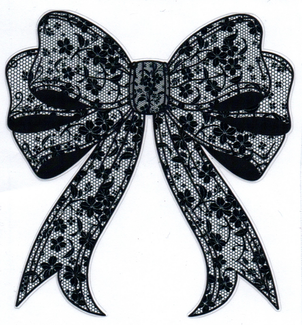 Black Lace Bow Single Decal 33