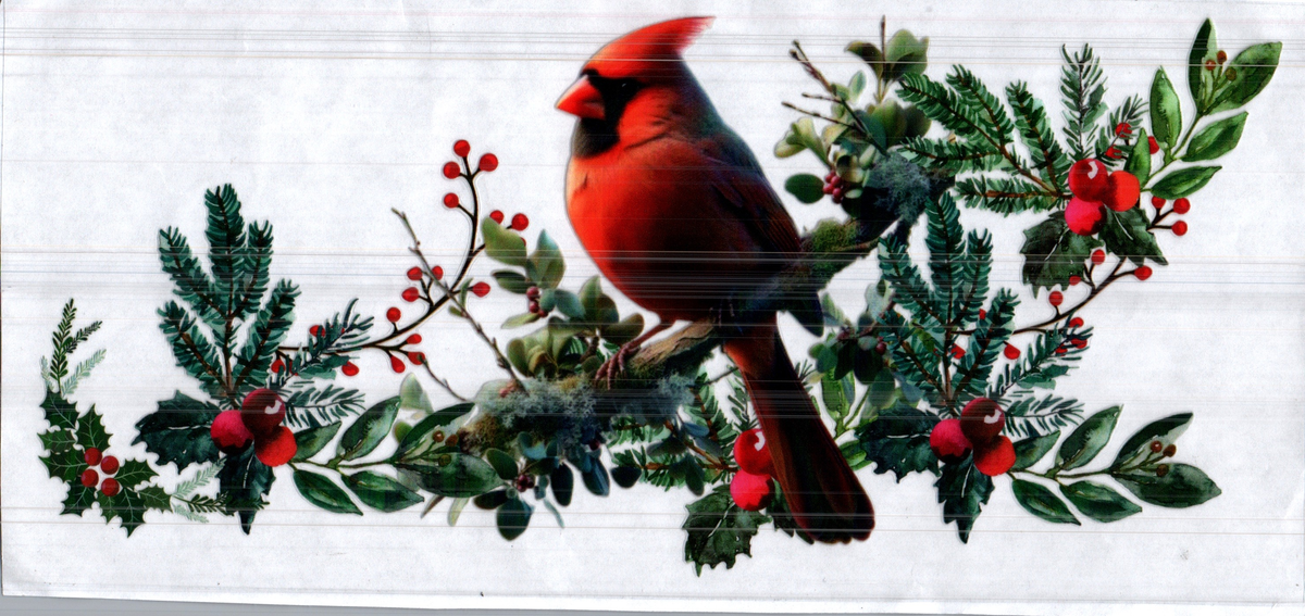 16 oz lone cardinal on branch assorted 231