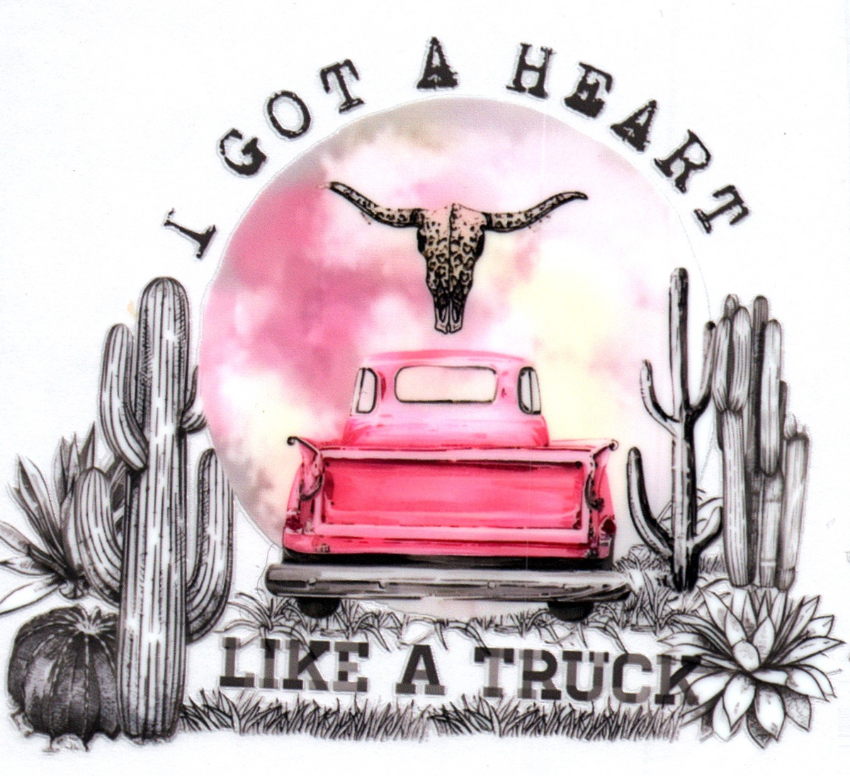 I got a heart like a truck Single Decal 23