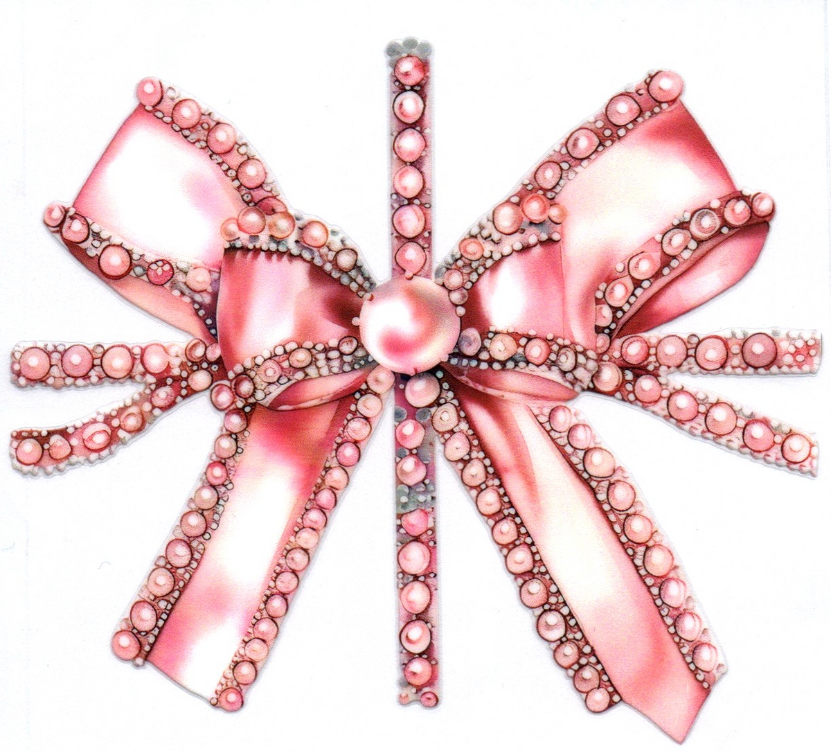 Pink Jeweled Bow Single Decal 23