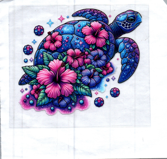 Flowered Sea Turtle Decal