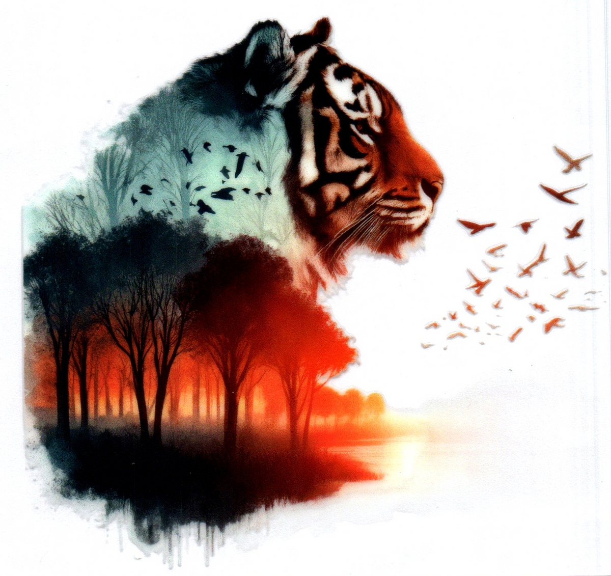 Double Exposed Tiger Single Decal 23