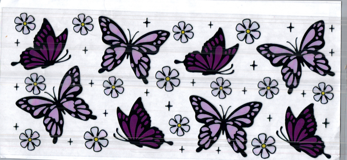 16 oz purple butterflies assorted 237