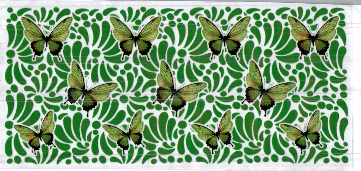 16 oz green butterflies assorted 238