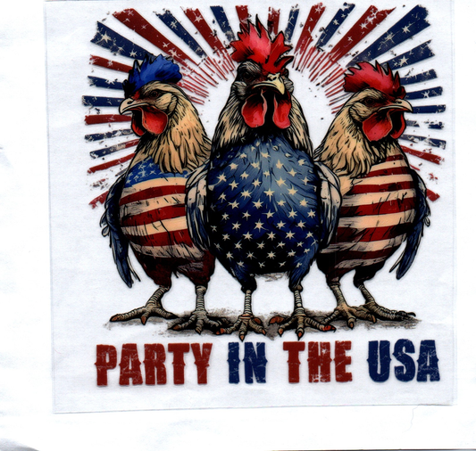 Chicken Party in the USA Decal