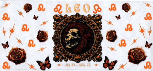 16oz Zodiac Skull Leo 24