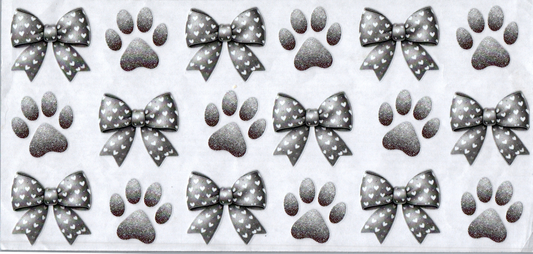 16oz Paw & Bows Gray & White 24