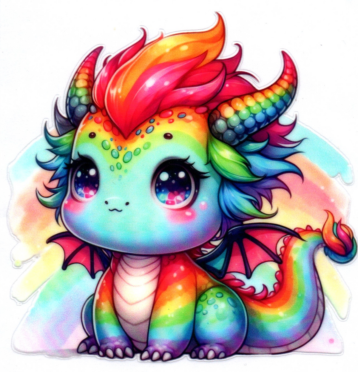 Dino baby rainbow colored Single Decal 24