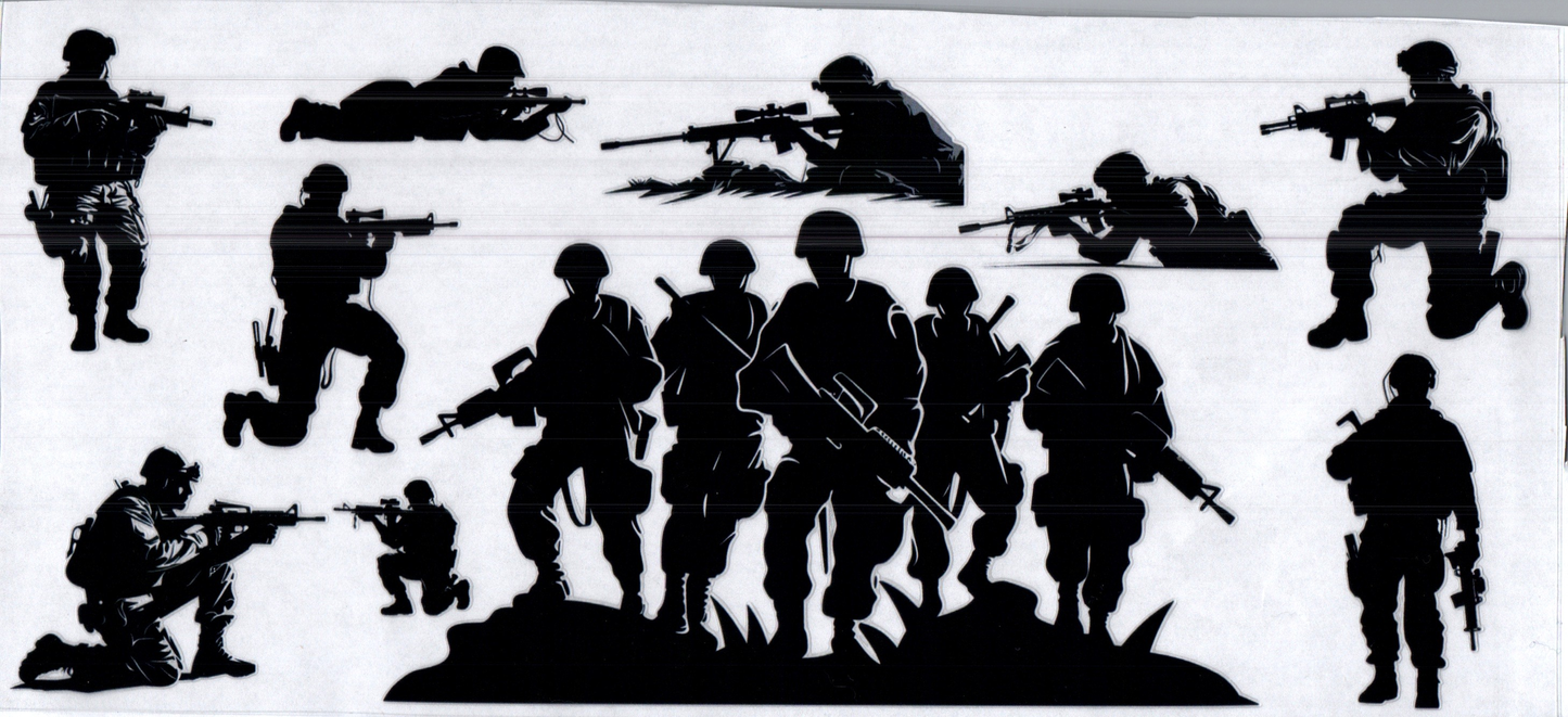 16 oz Military Black silhouettes 19