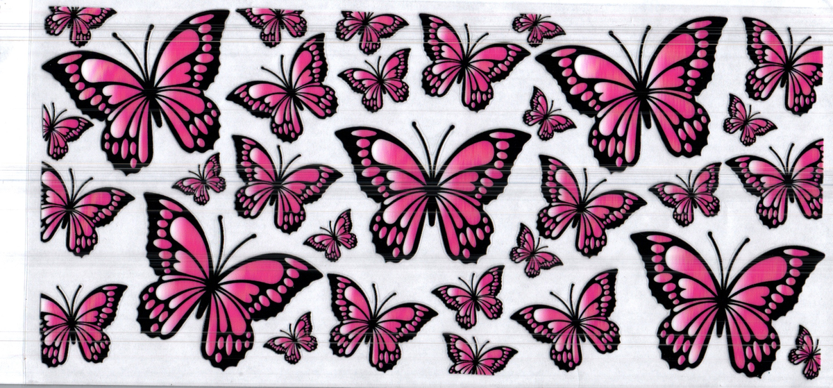16 oz large pink with black butterflies assorted 247