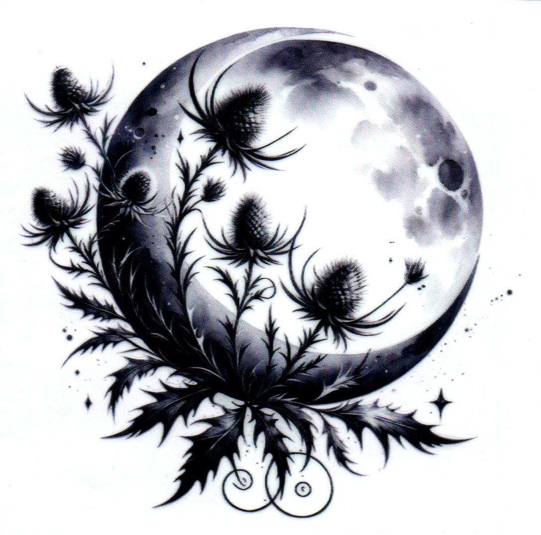 moon black prickly leaves 24
