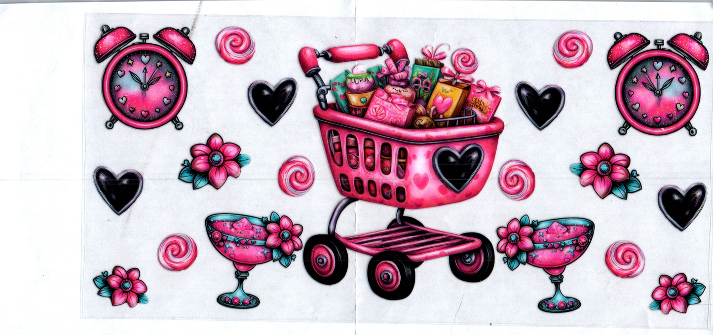16 oz Pink Grocery Cart Drinks & Brands 2