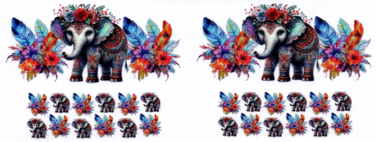 Elephant & Feathers 1 Key Chain Wrap Double 25