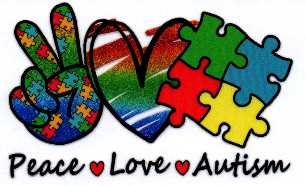 Peace love Autism Single Decal 25