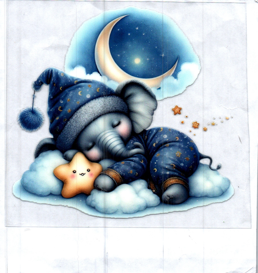 Elephant Sleeping on Cloud Decal