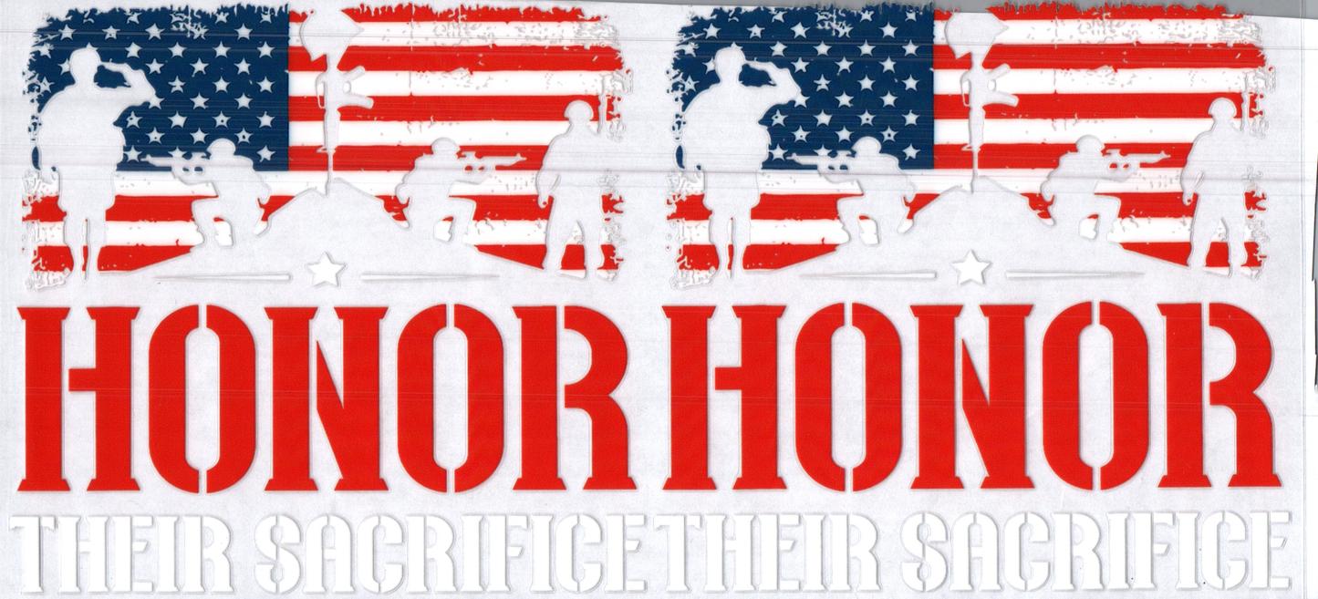 16 oz Military white silhouettes Honor 20