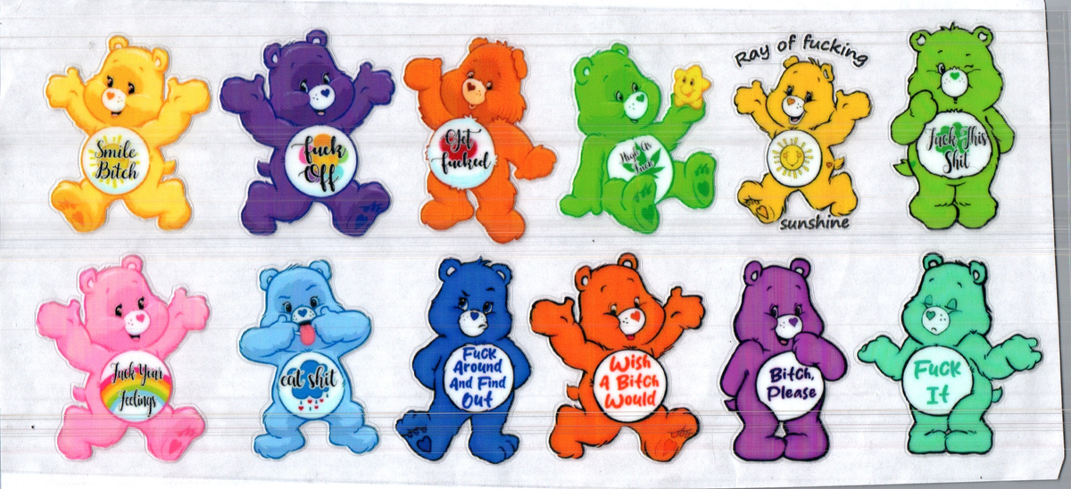 16 oz group swear bears with ray of f***ing sunshine assorted 256