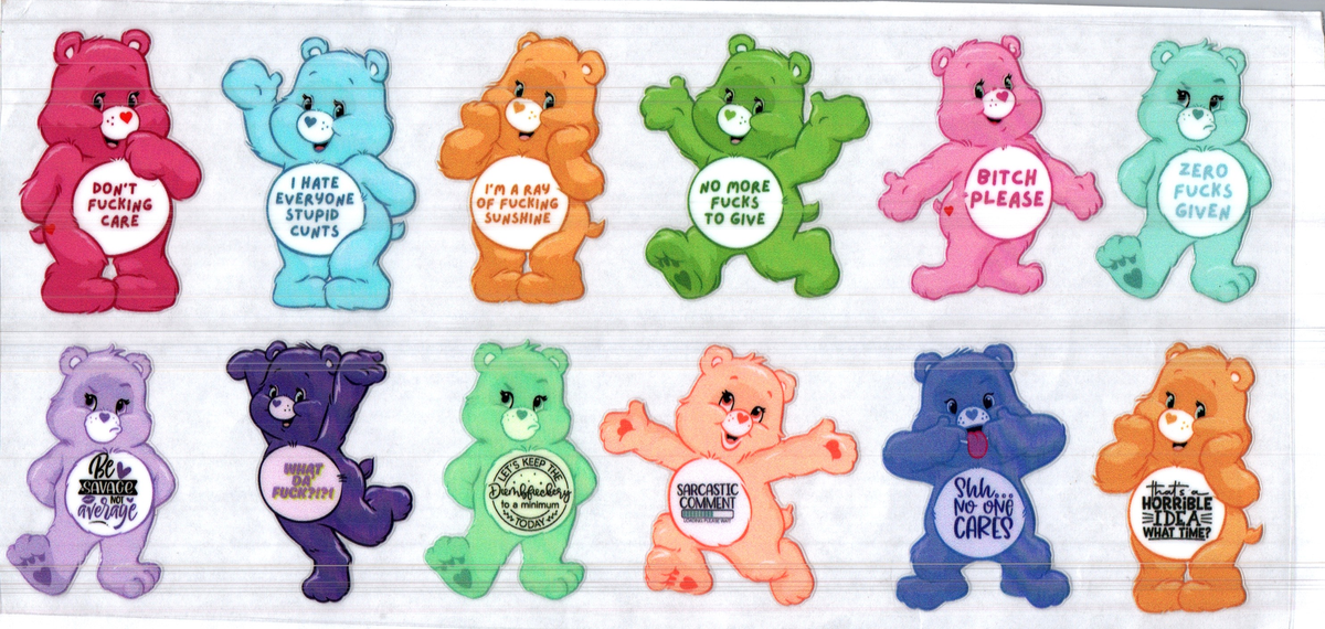 16 oz group swear bears with zero fucks given assorted 257