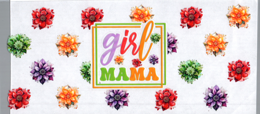 16oz Girl Mama with Flowers multi-colored