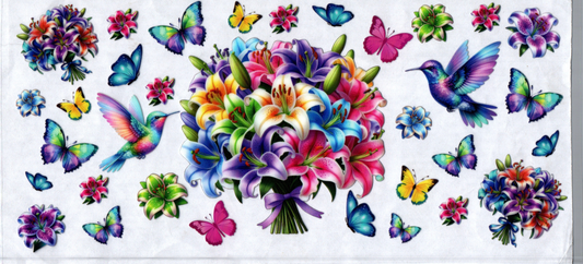 16oz Hummingbirds And Butterflies Flowers 26
