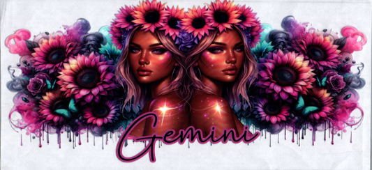 16oz Zodiac Pink Flower Gemini 26