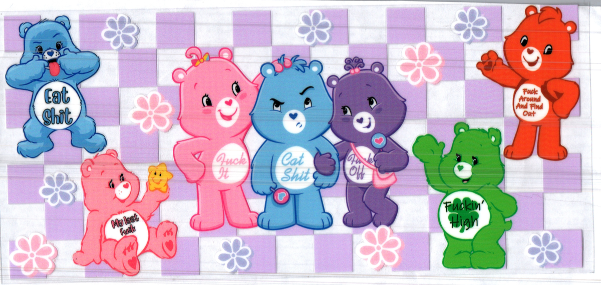 16 oz group swear bears purple checkerboard assorted 260