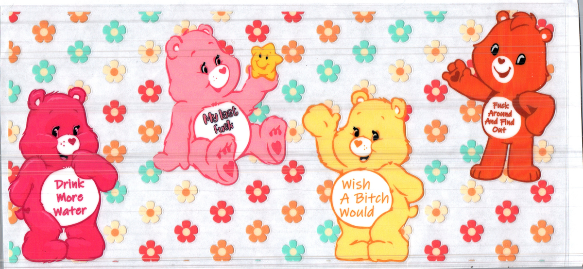 16 oz group swear bears diagonal flower color pattern 261