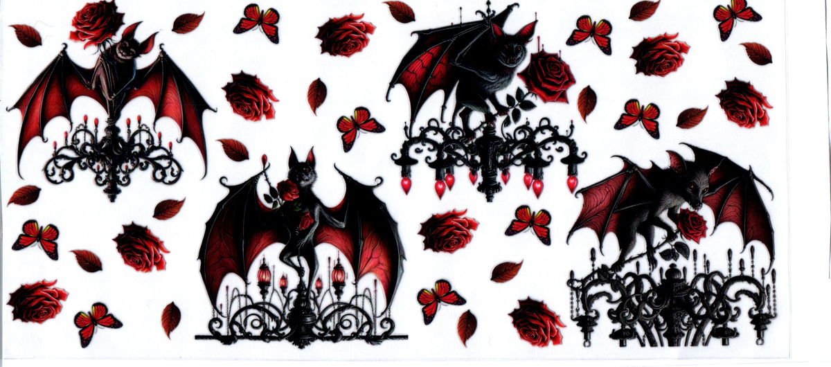 16oz black red bats with chandeliers halloween 26