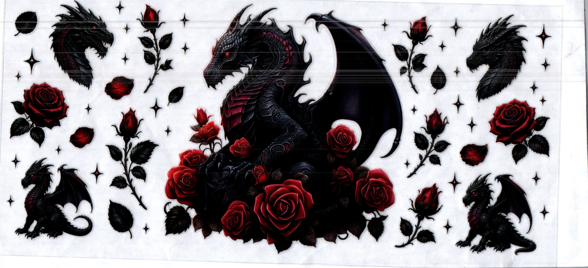 16 oz black dragon red roses misc 265