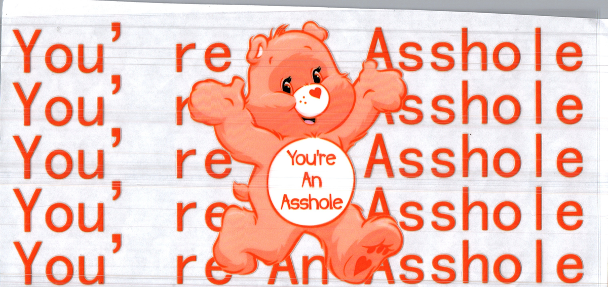 16 oz orange you're an a**hole bear assorted 267
